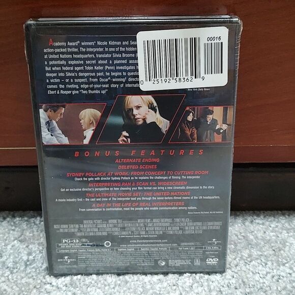 The Interpreter  Full Screen DVD  Nicole Kidman Sean Penn  NEW Sealed - Picture 2 of 3